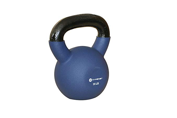 GYMENIST Kettlebell Fitness Iron Weights With Neoprene Coating Around The Bottom Half of The Metal Kettle Bell