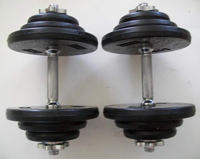 80 lb. Adjustable Dumbbell Set with Rubber Encased Plates