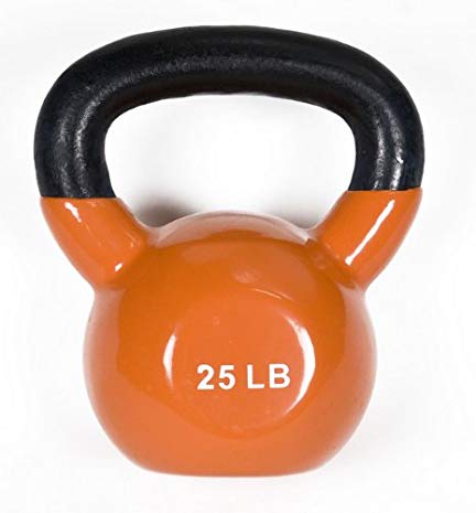 j/fit Cardio Workout Kettlebell Weights | Vinyl Coated Solid Cast Iron - Various Weights (5, 8, 10, 12, 15, 20, 25, 30, 35 lbs)