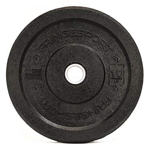 10-45lb Crumb Bumper Plate Pairs by Diamond Pro - Recycled Rubber Bumper Plates - for Crossfit, Olympic Lifting, & Strength Training