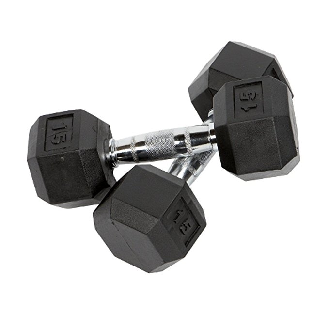 Premium Quality, Rubber Coated Hex Dumbbells For Strength Training and Fitness (Sold in Pairs)