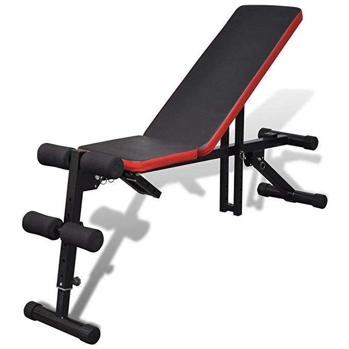 Anself Adjustable Sit Up Ab Bench for Fitness Abdominal Trainer