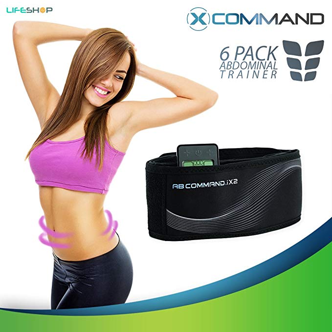 X-Command by LifeShop - Abdominal Training and Contour Belt for Firm Ab Muscles - Advanced Muscle Conditioning Technology with Integrated Flex Mechanism Controller - Batteries Not Included