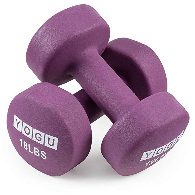 Neoprene Dumbbells Anti-Roll Hexagonal Dumb Bell Weights Compact and Color-Coded Non-Slip Grip for Men and Women Toning Cardio and Yoga Exercise Fitness Workout Dumbbell - Set Of 2