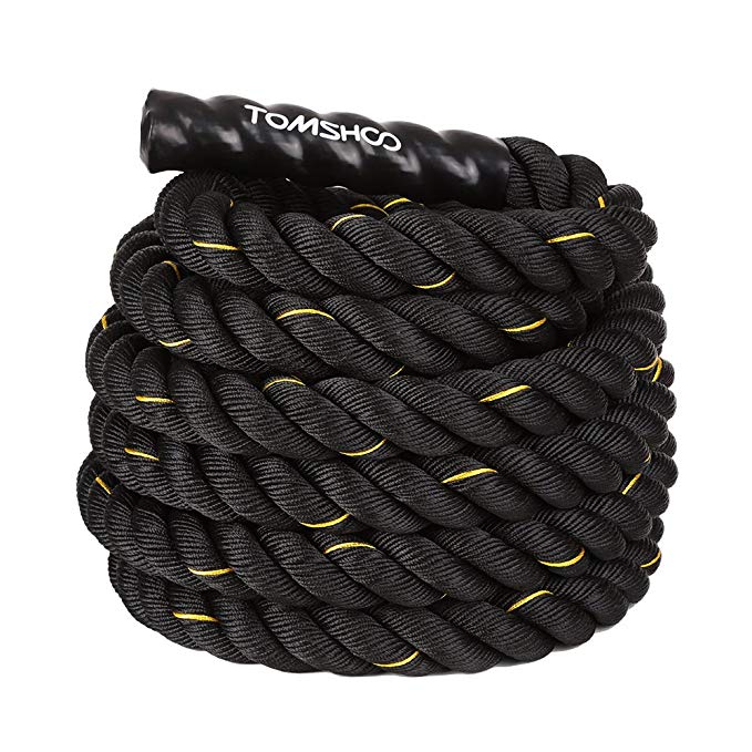 TOMSHOO Battle Rope Workout Training Undulation Rope Exercise Fitness Rope 1.5