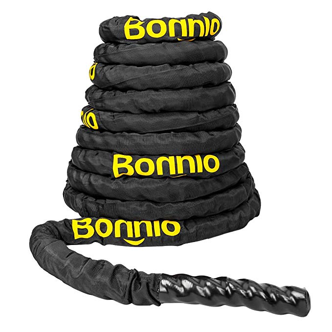 Bonnlo Battle Exercise Training Rope with Protective Cover, 1.5