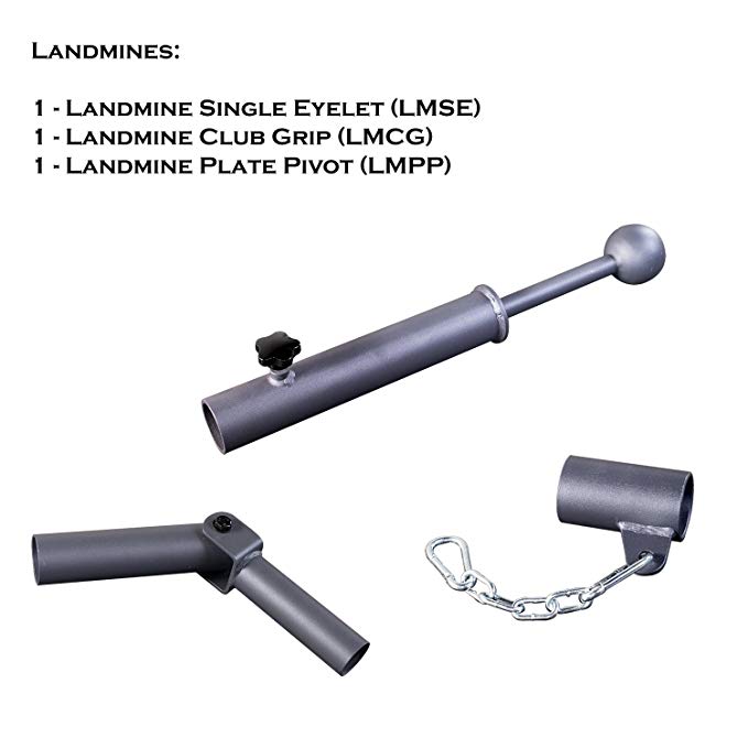 3-pack Body-Solid Landmines: LMCG Club Grip, LMPP Pivot Plate, LMSE Single Eyelet